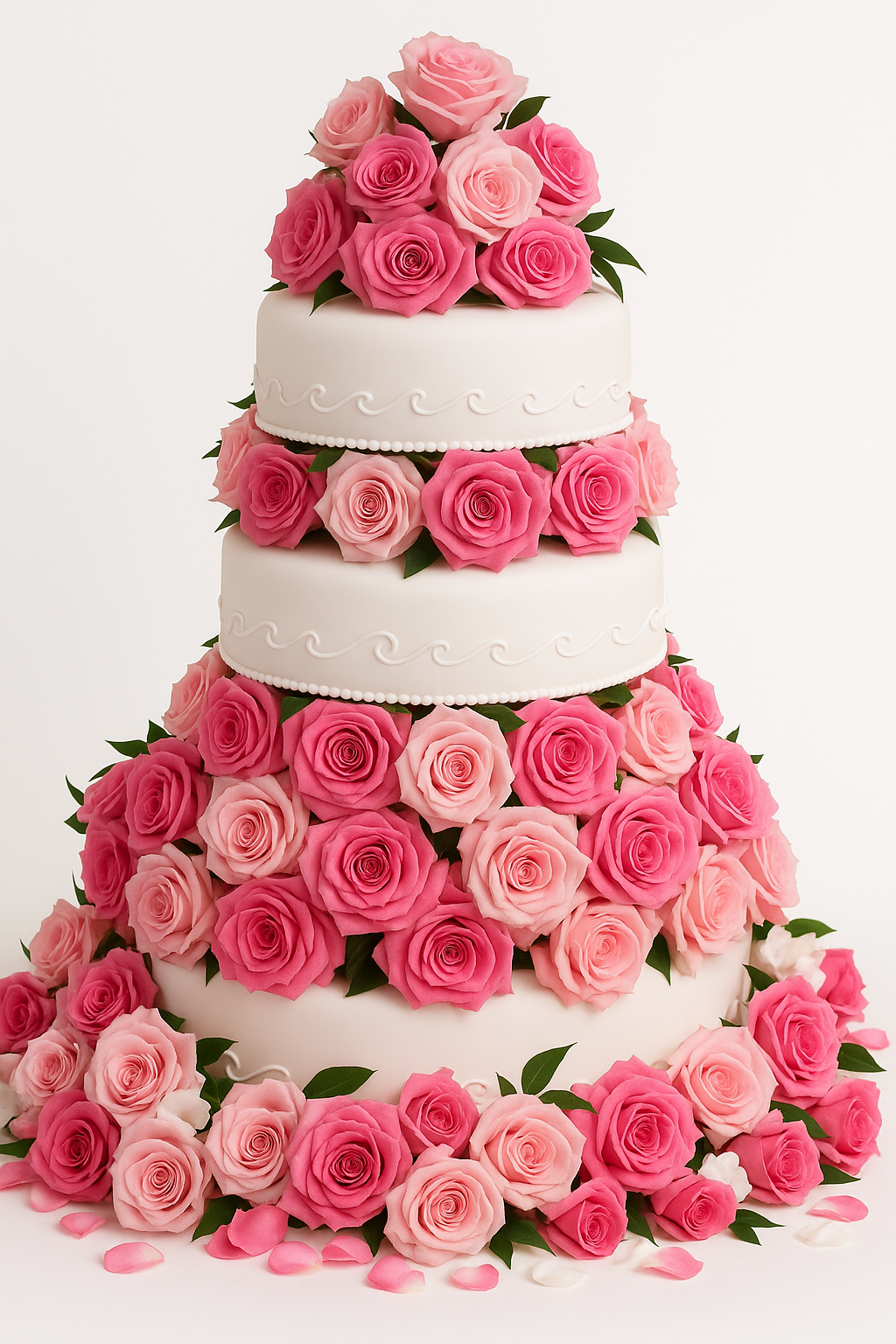 Blushing Rose Garden Cream Cake