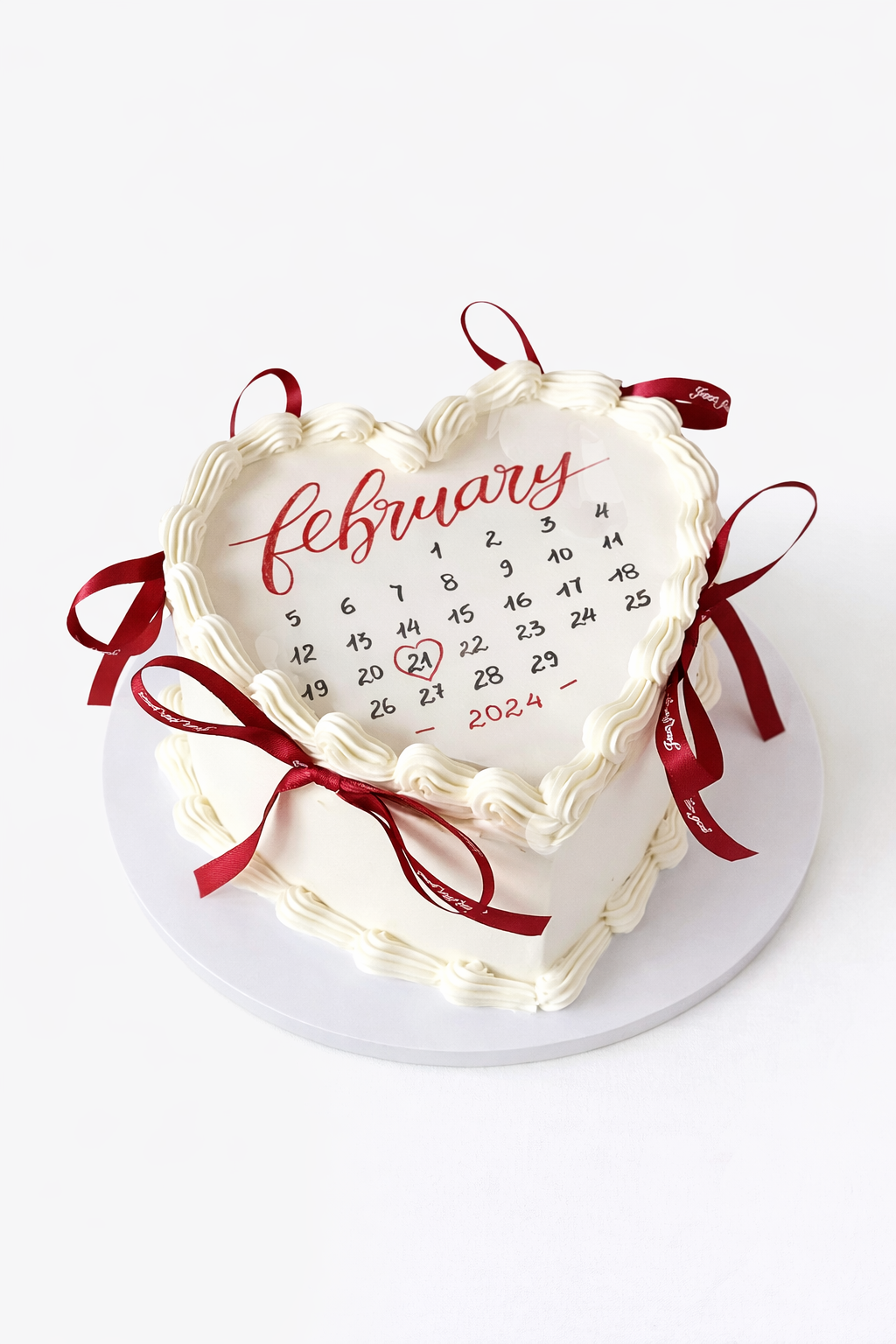 Calendar Theme Cream Anniversary Cake