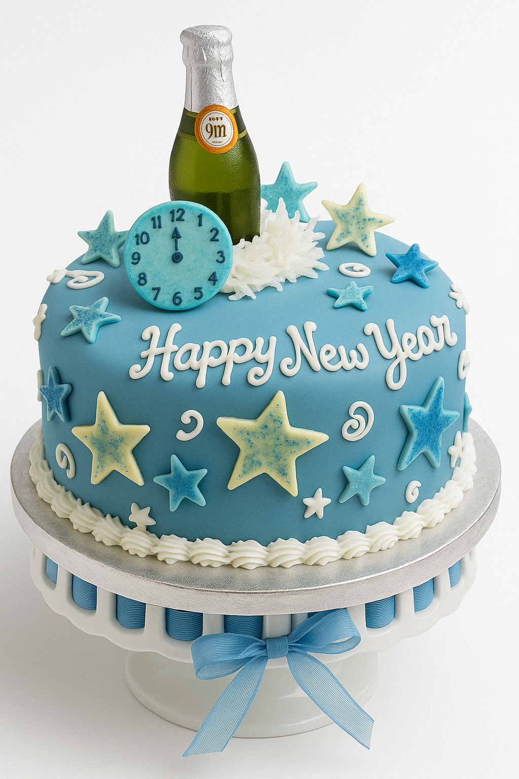 Champagne & Stars New Year Celebration Cake
