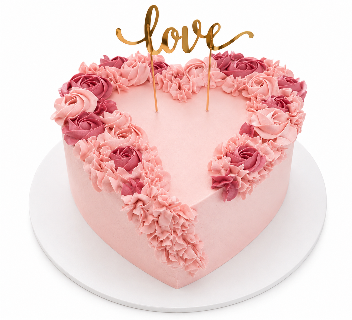 Floral Drape Heart Cake