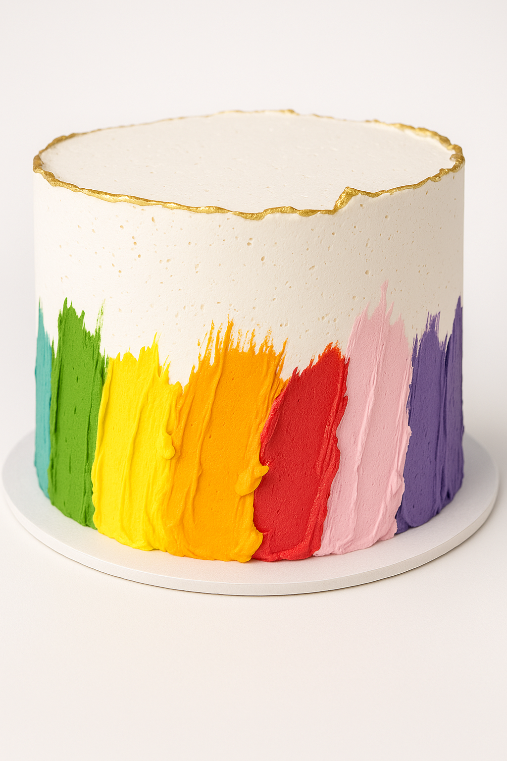 Rainbow Brushstroke Cream Cake