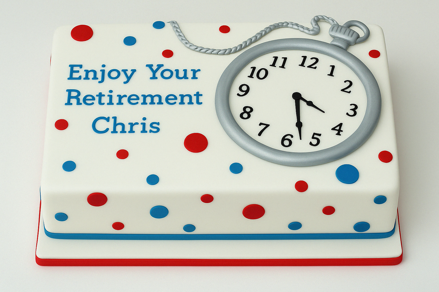 Pocket Watch Retirement Celebration Cake