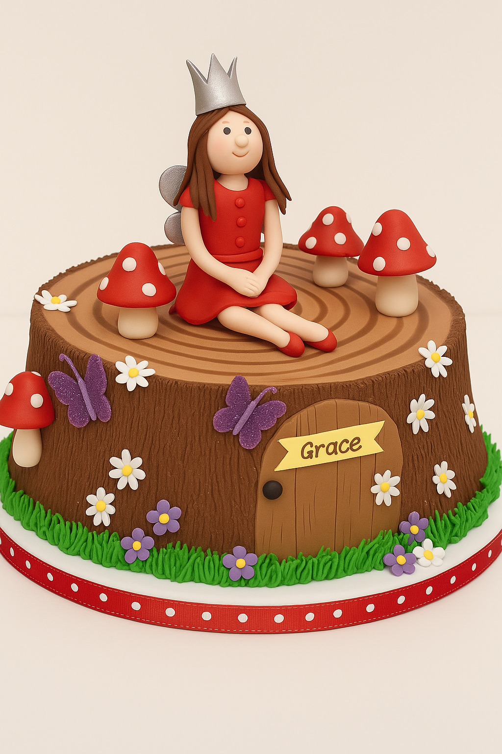 Red Fairy Tree Stump Combination Cake